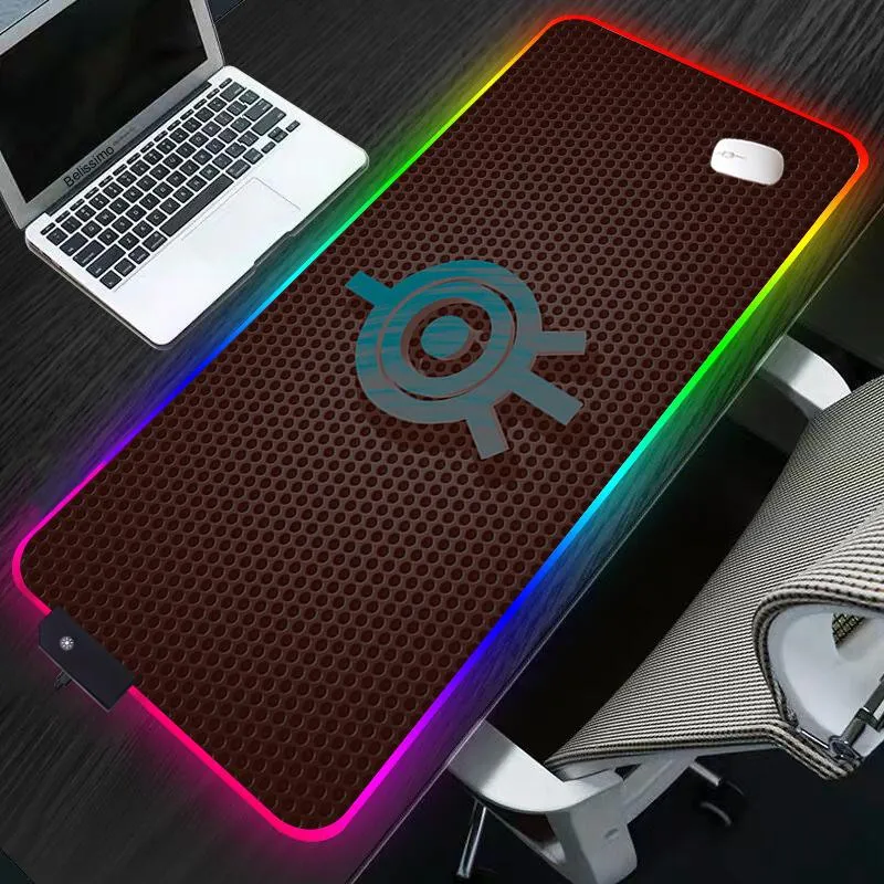 RESTS RGB -Code Lyoko Maus Pad Gamer Computer Mousepad RGB Backligit Gaming Accessoires Große Mousepad xxl für die Desk -Tastatur LED -Matte