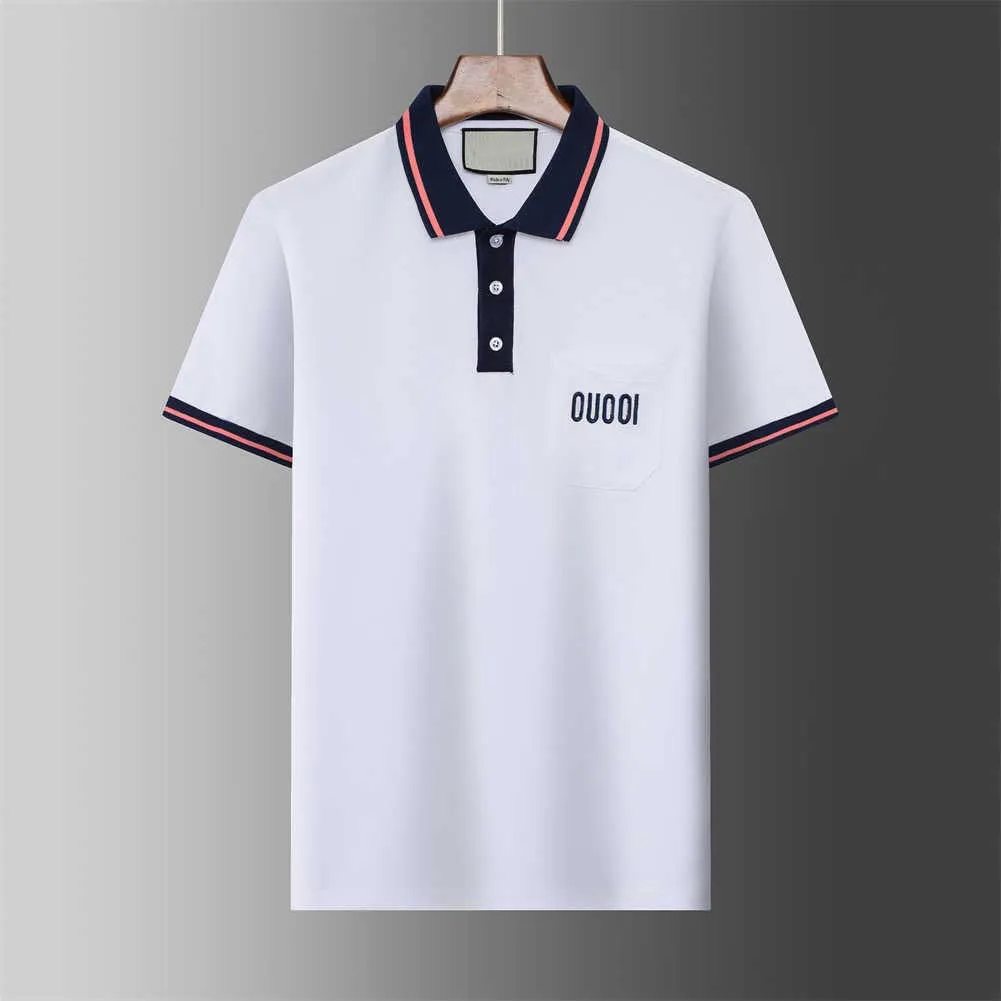 2023SS Moda Polos T-shirt Homens Casual Camiseta Bordada Algodão Polo Camisa High Street Collar Polos Camisas