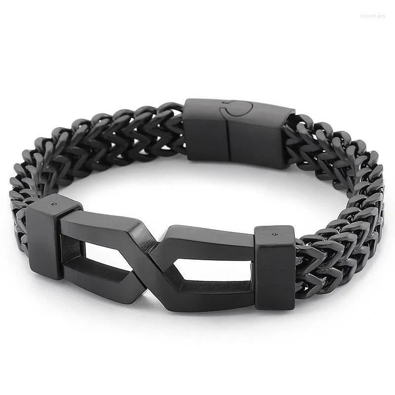 Link armbanden herenglazen roestvrij staal mode gepersonaliseerd eenvoudige hiphop punk heren armband sieraden gratis schip