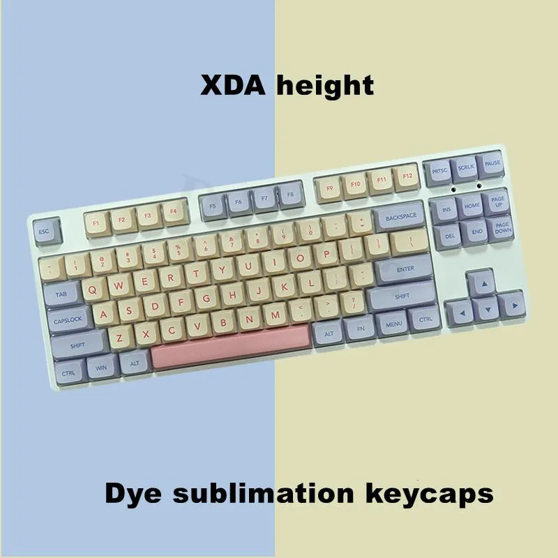 Аксессуары 132 Клавиши Marshmallow Keycaps PBT Dye Sublimation xda Высота милые клавишные клавиши Fit 61/64/68/87/96/104/108 Механическая клавиша клавиш