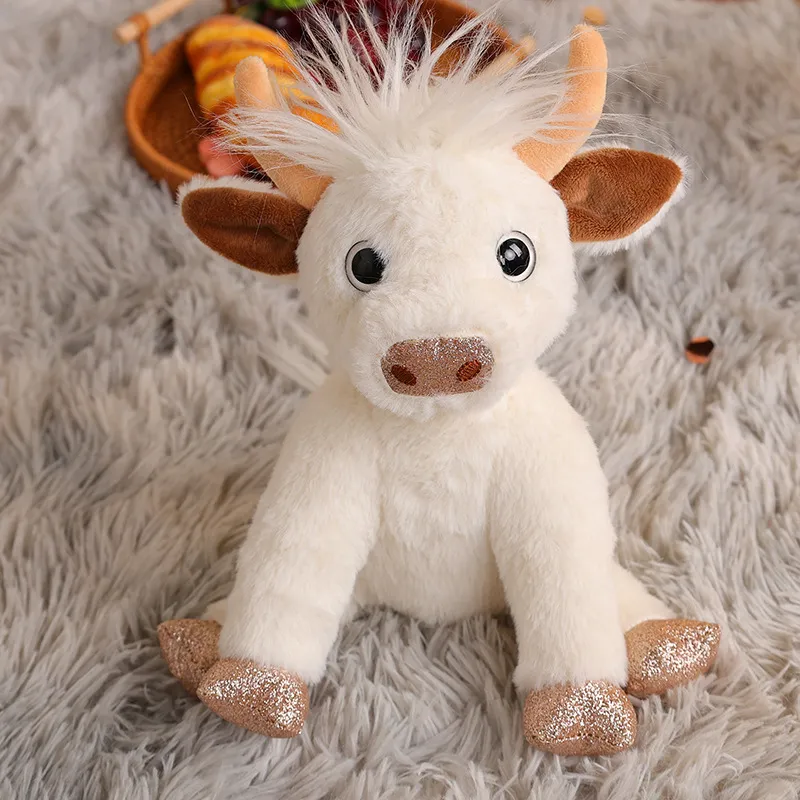 Scottish Highland Cattle Simulation Plush Toy Throw Pillow Doll Long Hair  Cow Home Decoration Party Props Filled Toy Farm Style From 5,88 €