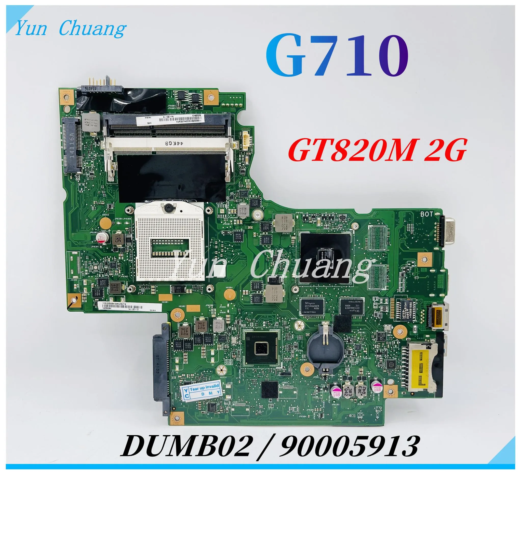 Carte mère 90005913 Dumbo2 Rev 2.1 Carte principale pour la carte mère de Lenovo G710 HM86 GT720M / GT820M 2G GPU DDR3L 100% Test complet