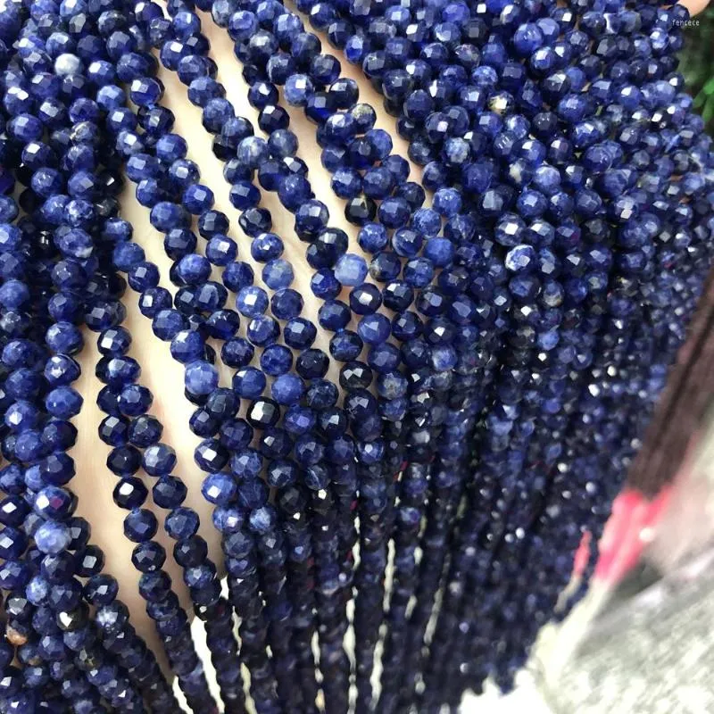 Pärlor Charmiga högkvalitativa naturliga första klass Blue Soda Loose för smycken som tillverkar armband DIY-halsbandstillbehör 4 mm