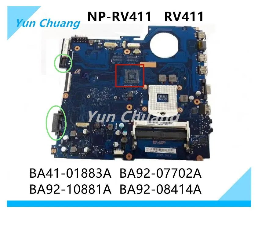 Motherboard BA4101883A BA4101432A BA9201881A BA9208414A BA9207702A VOOR SAMSUNG NPRV411 RV411 RV411 LAPTOP MOEDER BORD HM55 DDR3 100% werk