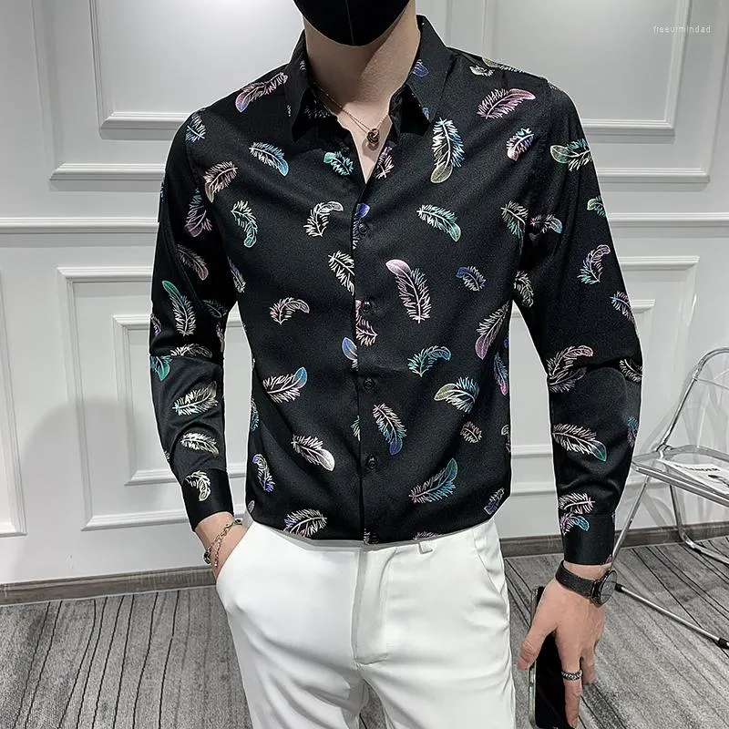 Camisa negra estampada hombre discount