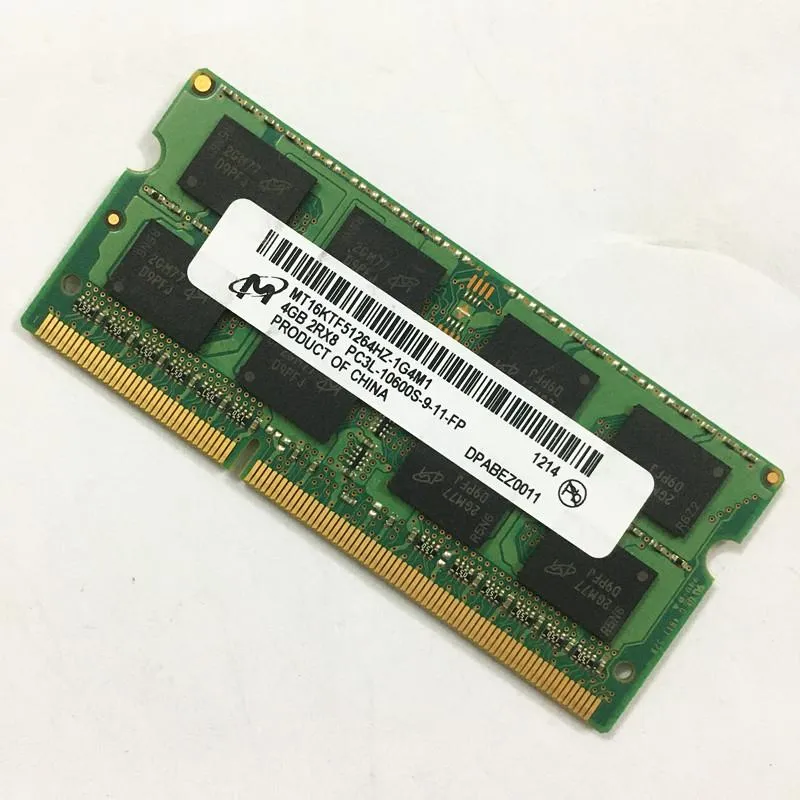 RAMs Micron DDR3 ram 4GB 1333MHz RAMs 4GB 2RX8 PC3L10600S911FP DDR3 1333 4GB Laptop memory 204pin