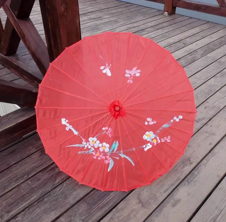 Adults Chinese Handmade Fabric Umbrella Fashion Travel Candy Color Oriental Parasol Umbrellas Wedding Party Decoration Tools SN2759