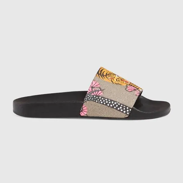 2023 Platform Designer Rubber Slides GG Sandal Floral Brocade