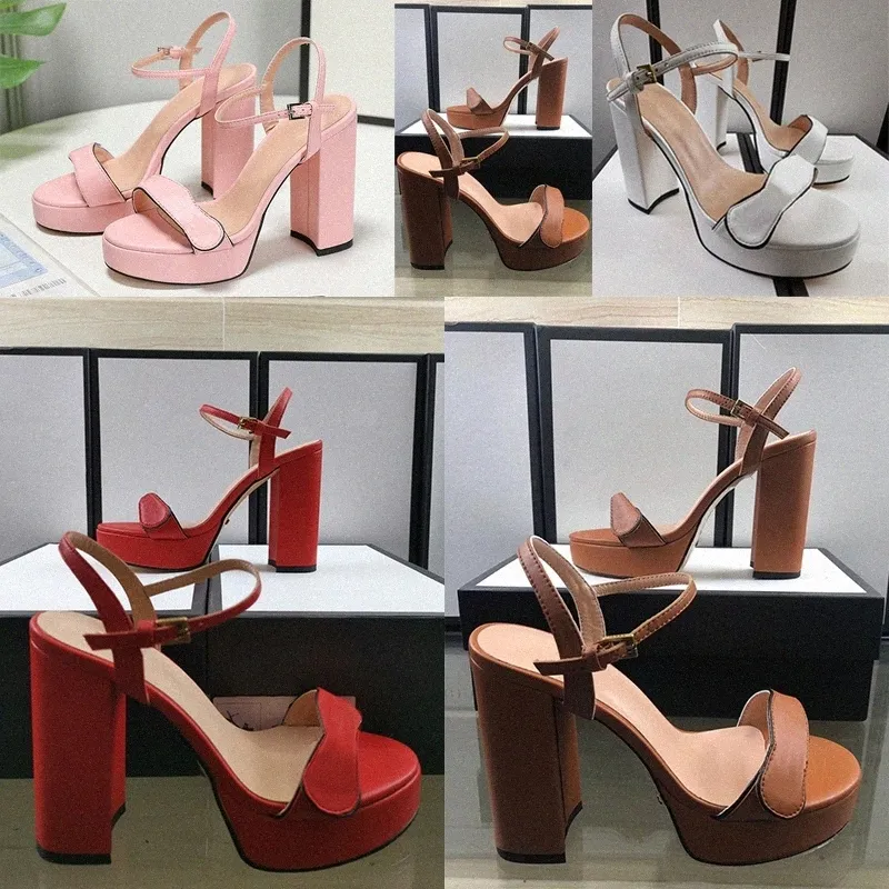 Fashion summer sandals shoes crystal leather sandals Suede Buckle gold black red ladies spike Party high heels size 35-429rqo#