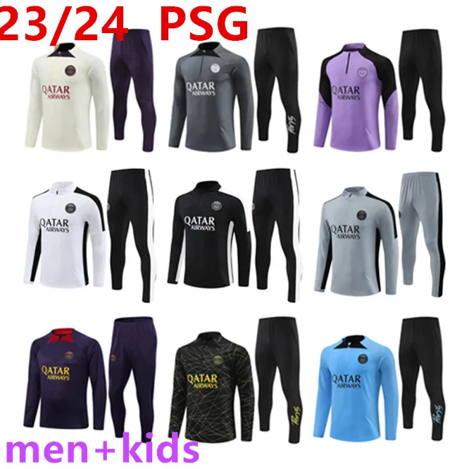 2024 Paris Tracksuit PAGs Football Kit Soccer Jersey Training Suit MARQUINHOS KIMPEMBE MBAPPE