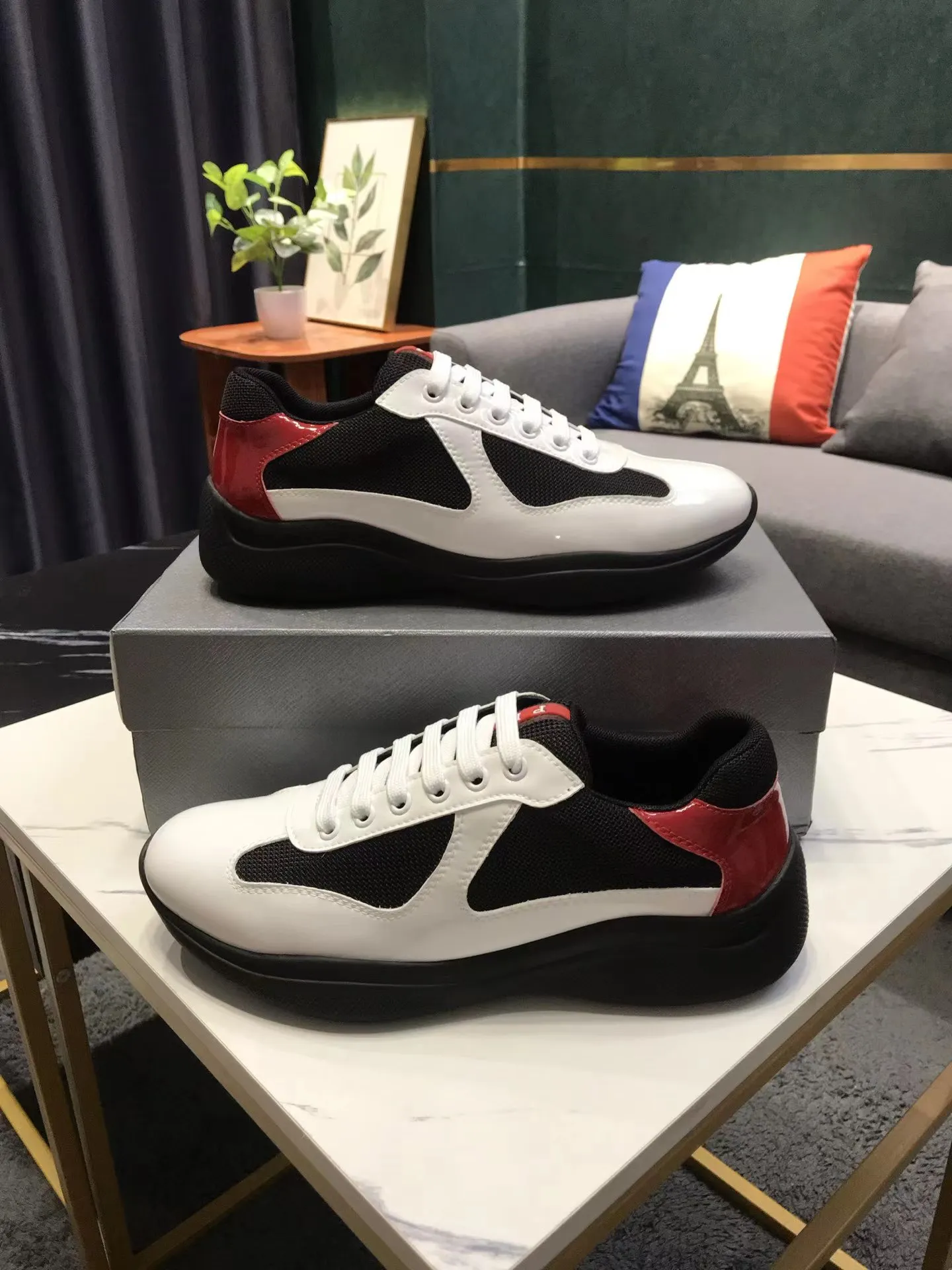 Red patent trainers deals