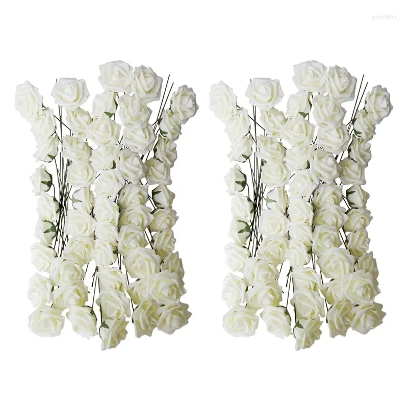 Fiori Decorativi Artificiali 20 Pezzi Mazzi Di Rose White Deco Wedding House