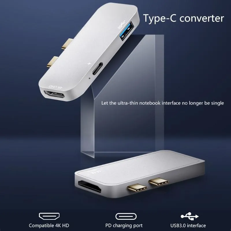 Stacje USB C Dual TIPEC do Thunderbolt 3 Adapter HDmicompatible Szybkie Dock Transfer USB C 3.1 Port Typ C PD SSD N0PB