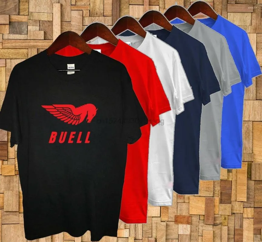 Men's T Shirts Buell Motorcycles Logo Mens White T-Shirt All Collour