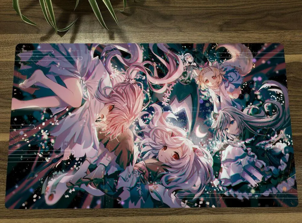 Rests YuGiOh Ghost Sisters TCG Mat Anime Trading Card Game CCG Playmat Rubber Mouse Pad Desk Mat Mousepad 60x35cm Free Bag