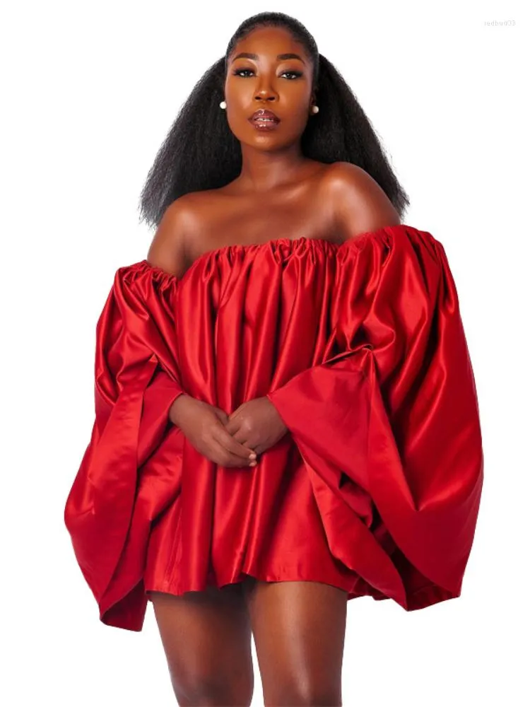 Off shoulder lantern sleeve dress hot sale