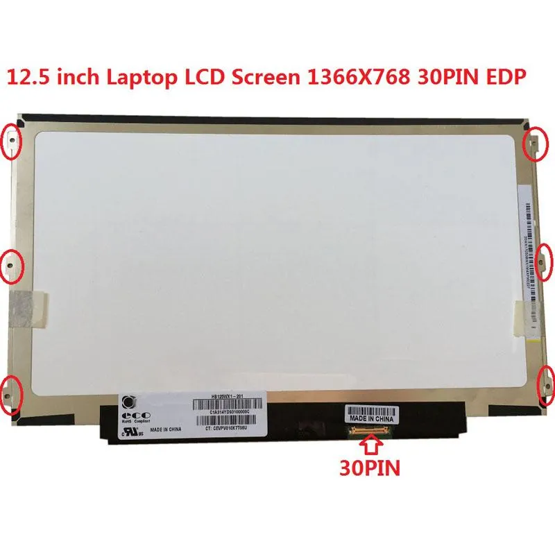 شاشة 12.5 "شاشة الكمبيوتر المحمول لـ HP EliteBook 820 G1 G2 G3 1366x768 عرض 30Pins B125XTN02.0 LP125WH2TPB1 HB125WX1100 HB125WX1201