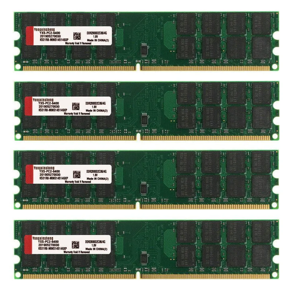 TOYS 16 Go 4x4 Go PC26400 DDR2800MHz 240pin AMD Mémoire de bureau dédiée RAM 1.8V SDRAM UNIQUEMENT pour AMD, pas pour la carte mère Intel ou le CPU