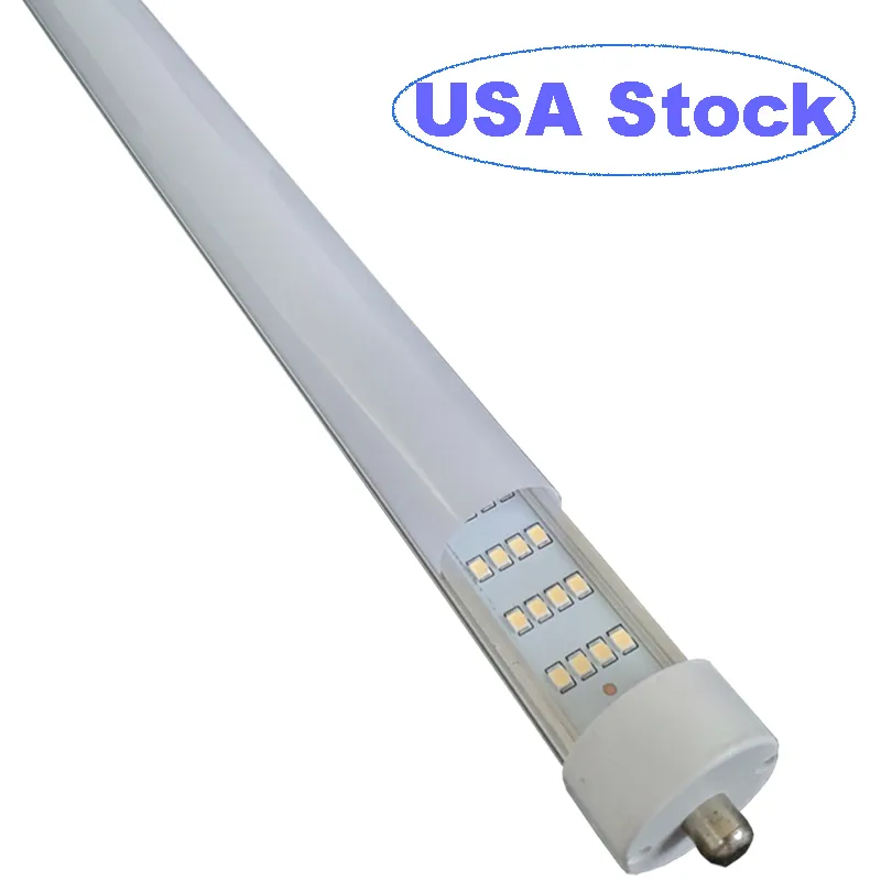 Ampoule à tube LED T8 144 W à une broche 8 pieds 4 rangées de LED, base FA8 LED éclairage de magasin 250 W remplacement de la lampe fluorescente à double extrémité, blanc froid 6000 K usalight