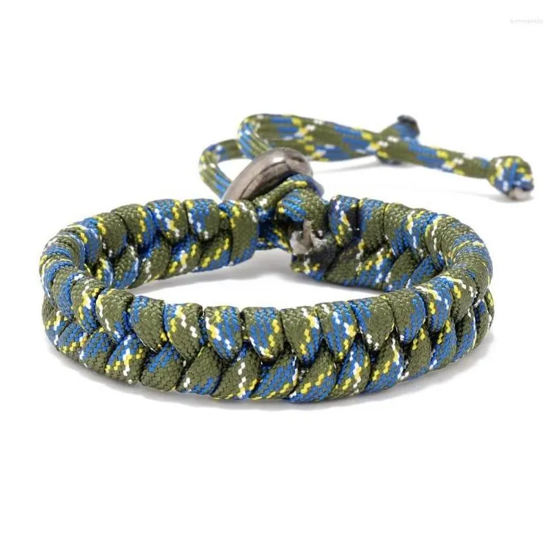 Strand z koralikami męski bransoletki Regulowane przetrwanie Paracord Rope Wrap Banles Cam Cam Caming Outdoor Akcesoria Bransoletka Prezent Dostarcz DHE9B