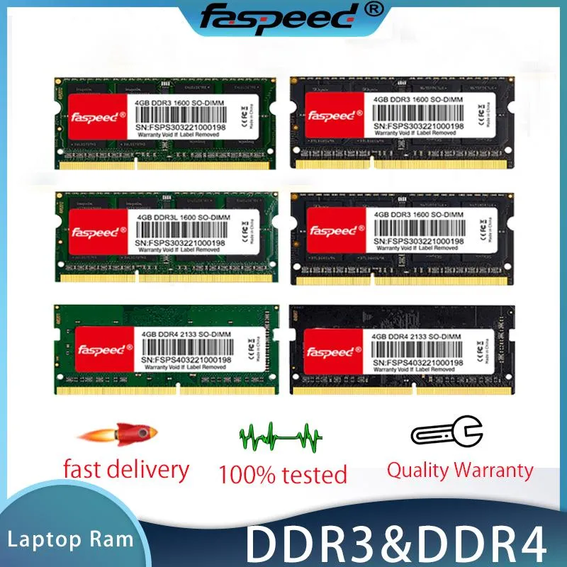 RAMS FASPEED DDR3 DDR3L DDR4 RAM 4GB 8GB 16GB 1333 1600 2400 2666 3200MHzコンピューターメモリModul Sodimm RAM 1.5V/1.35V 204pin