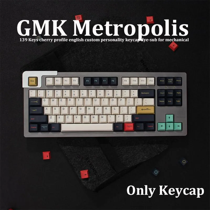 Acessórios GMK Metropolis 139 Keys Cherry KeyCap Dyesub Dyesub Personalidade Custom CAPS CAPS PARA TECHADO MECÂNICO 61/64/68/75/84/87/96