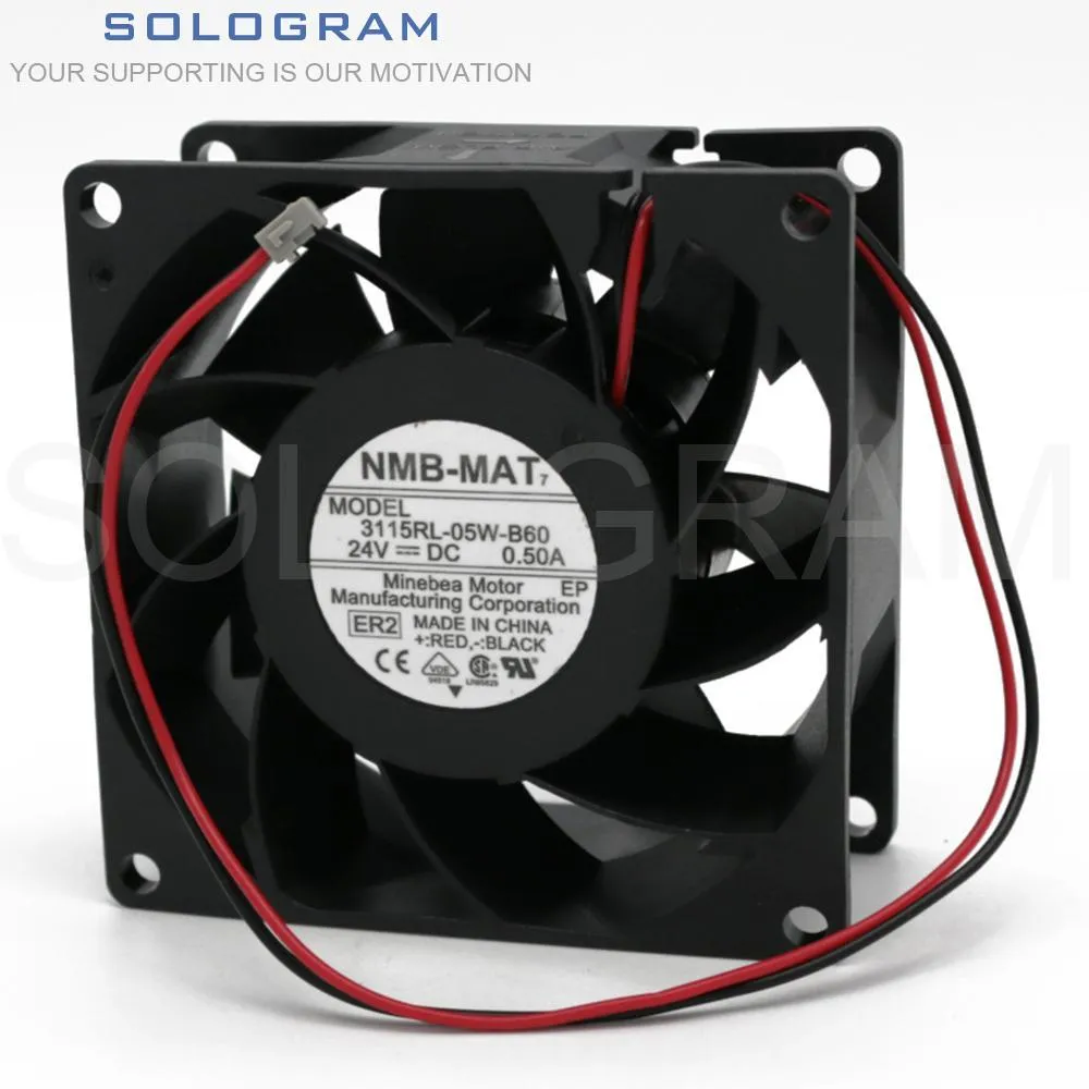 Pads 1Pcs Brand New for NMBMAT 7 3115RL05WB60 80*80*38MM 8038 24V 0.50A Server Cooling Fan