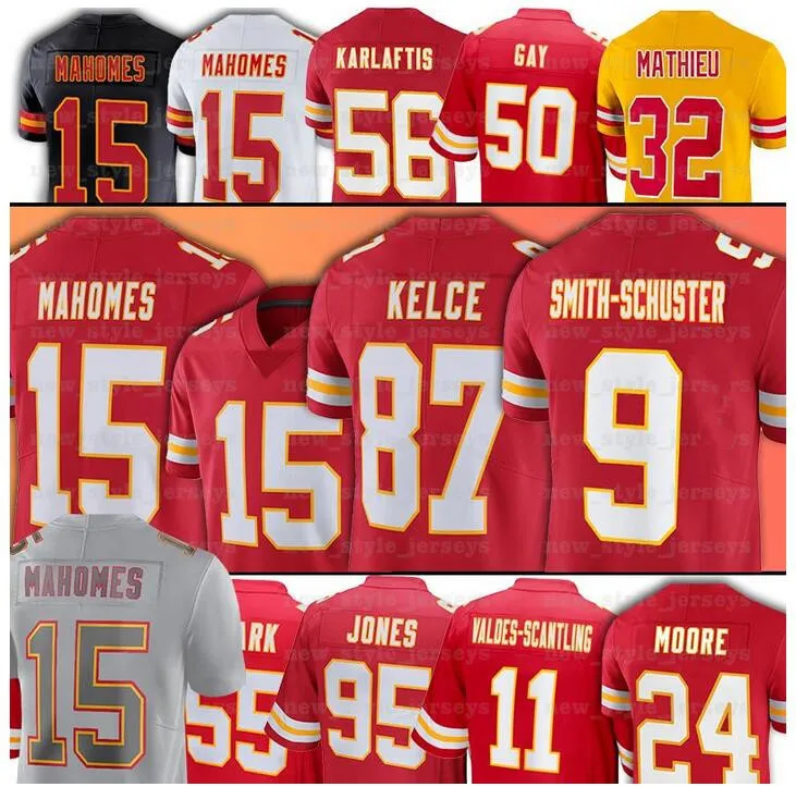 97 Felix Anudike-Uzomah Jersey 15 Patrick Mahomes 87 Travis Kelce 10 Isiah Pacheco 32 Nick Bolton Chris Jones Creed Humphrey Clyde Edwards-Helaire Camisas de futebol