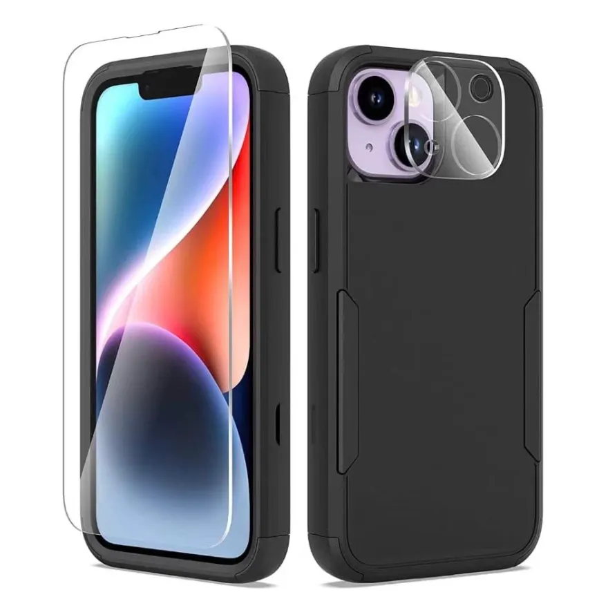 Custodie per telefoni per Iphone 14 13 12 11 PLUS PRO con TPUPC a 2 strati con copertura totale Protezione contro le cadute Fotocamera e protezione dello schermo e scatola al dettaglio