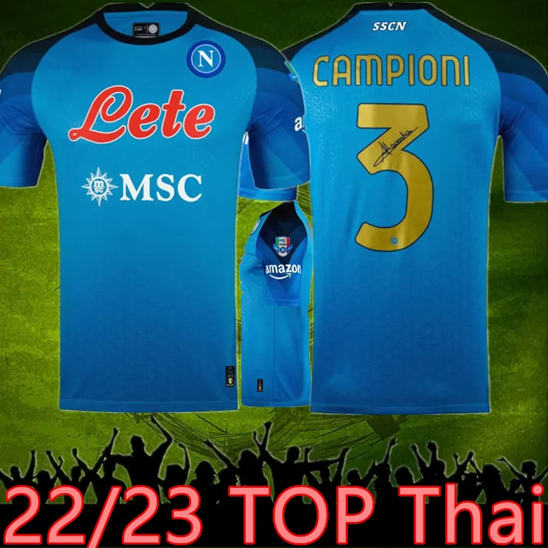 23 23 Napoli Futbol Formaları 3xl Kvaratskhelia Maglia Napoli 2023 Zielinski Anguissa Olivera Futbol Gömlek Osimhen Fabian Lozano SSC Napoli Maillots de Foot