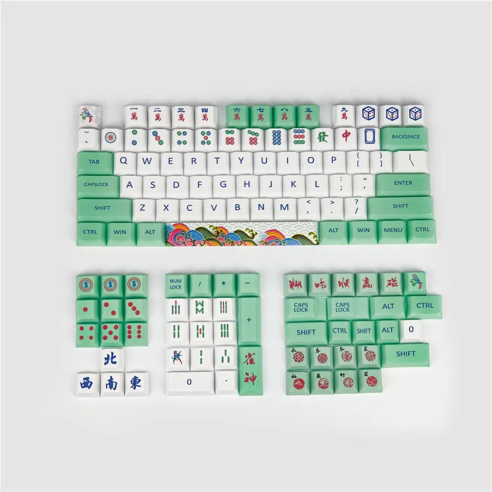 Combos PBT -Schlüsselkaps Kirschprofil Spezifische Mahjong -Schlüsselkap 116 Tasten 2U 1.75U Schicht PBT -Tastatur für die mechanische Tastatur 60 61 64 87 96 108