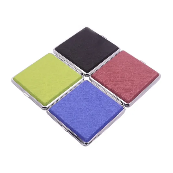 Nouveau Style coloré en cuir PU motif peau étui à cigarettes herbe tabac Preroll roulant Stash boîte Portable bande élastique fumer briquet conteneur porte-cigarette