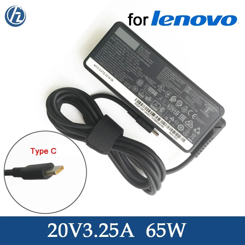 Adapter echt 65W USB C Lader voor Lenovo ThinkPad X1 Carbon T470S T480 T480S 65W Type C AC Adapter Voeding 02DL128