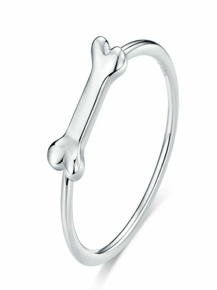 Unique European Women Girls 925 Sterling Silver Cute Bone Finger Rings Size 68 for Christmas Gifts14764811590175