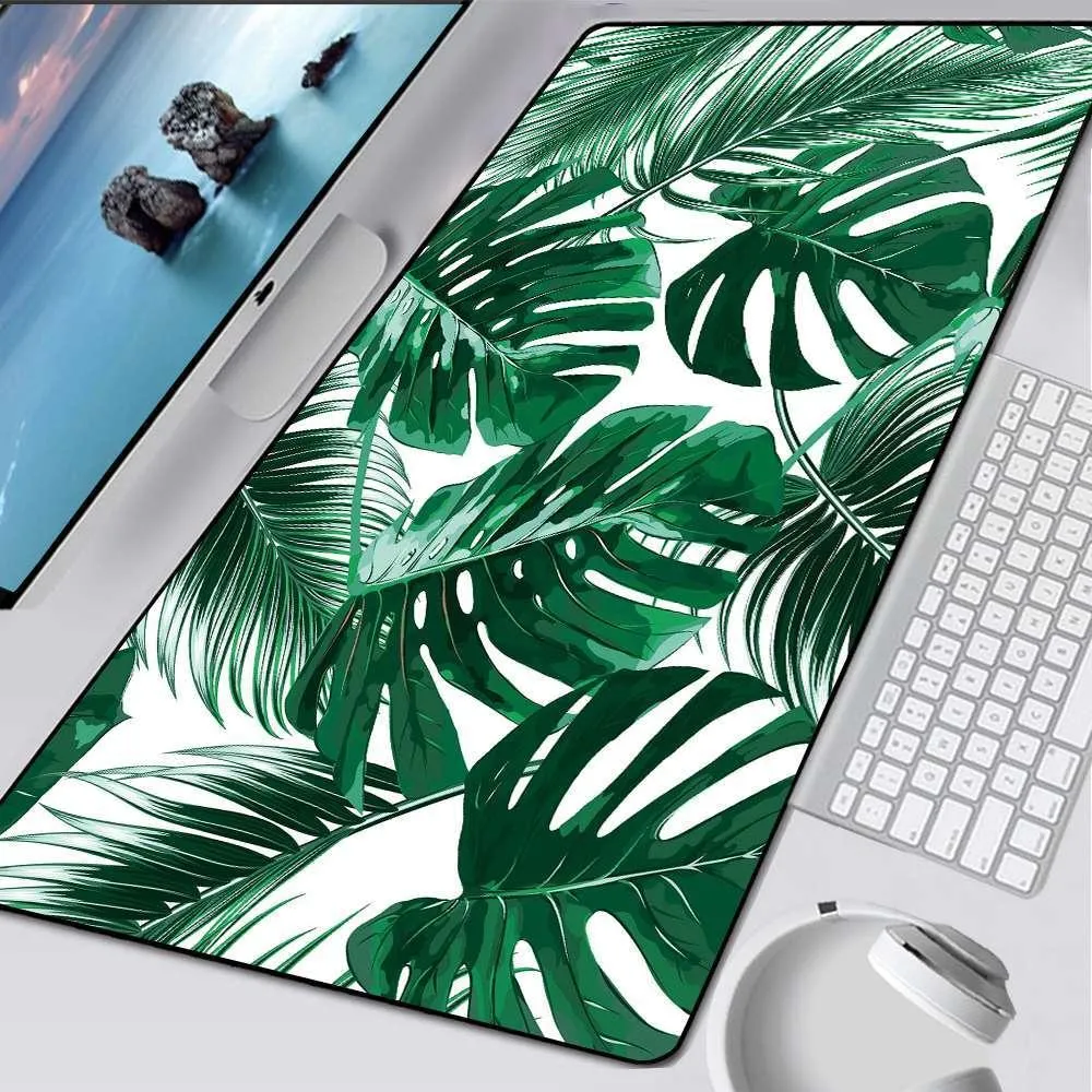 Pads 800x300 Nordic Style Mouse Pad AntiSlip Game Computer Large Banana Leaf Keyboard Mat Desk Decoration Protector Laptop MouseMat