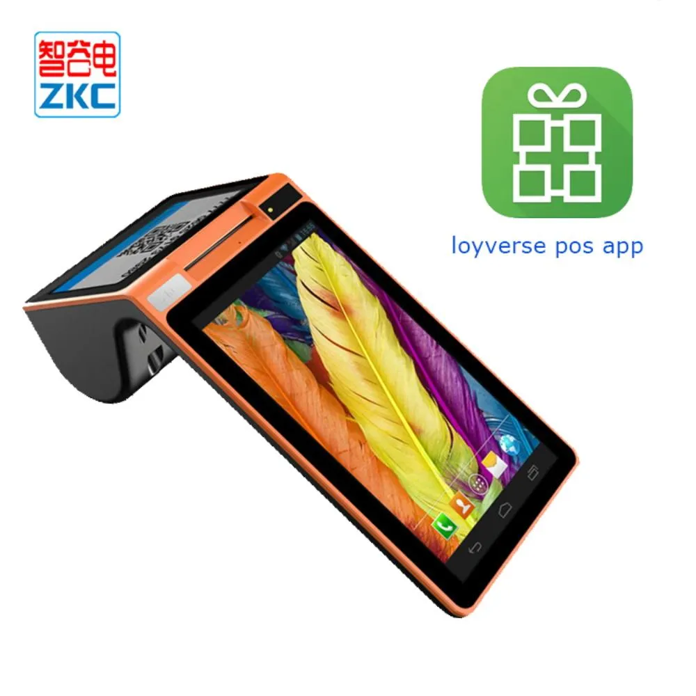 الطابعات ZKC900 Android POS POS Support Terminal Parcode Scanner NFC Reader Loyverse POS