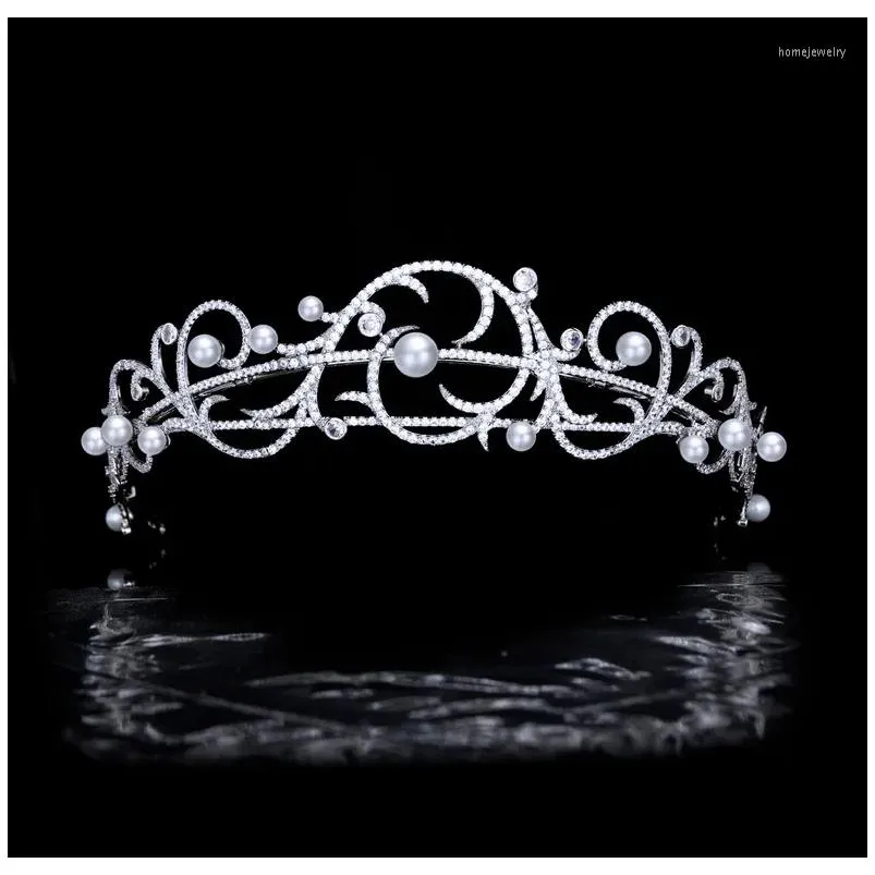 Klipy do włosów Barrettes 2022 Crown Pearl Cydron Wedding Heakddroress Akcesoria Princess Party Głowa biżuteria HT21011 DOSTAWA DHHVW