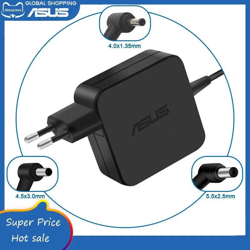 Cutter ADP65DW A / B / C 19V 3.42A 4.0x1.35mm / 4.5x3,0 mm / 5,5x2,5 mm CHARGEUR D'ALLECTION ADAPTATEUR AC