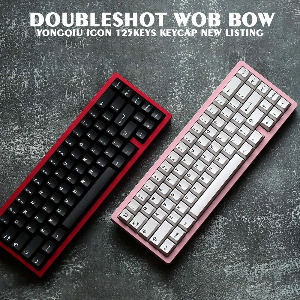 Tillbehör GMK WOB Bow 125 Keys Double Shot KeyCap YMK KeyCap English Custom Personality KeyCaps för Mechanical Keyboard 84/87/96/980/100