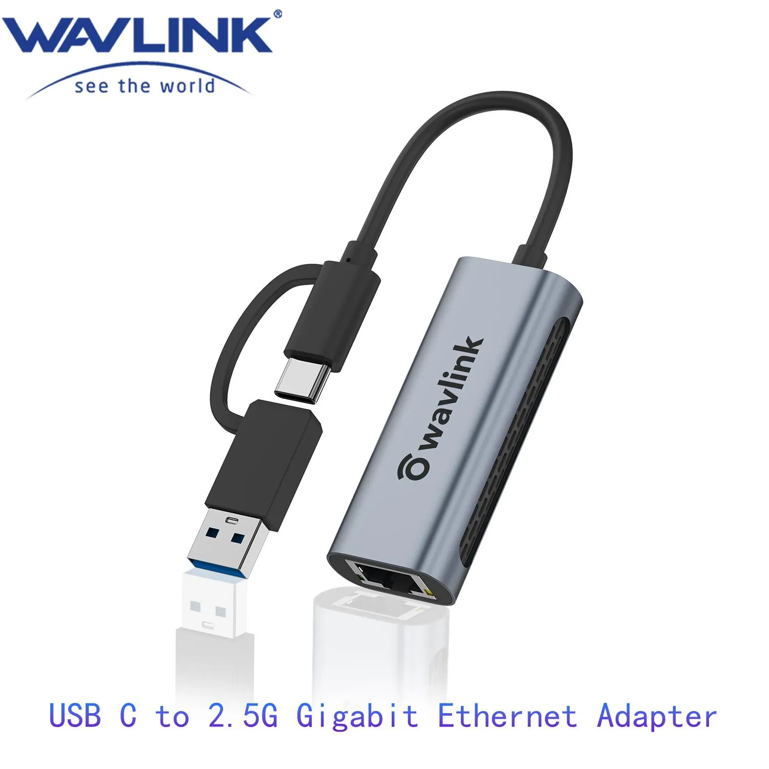 Hubs Wavlink USB C tot 2.5G Gigabit Ethernet Adapter Type C tot 2.5 Netwerkkaart RJ45 LAN 2,5 Gbps USB3.0 Converter voor Windows Mac OS X