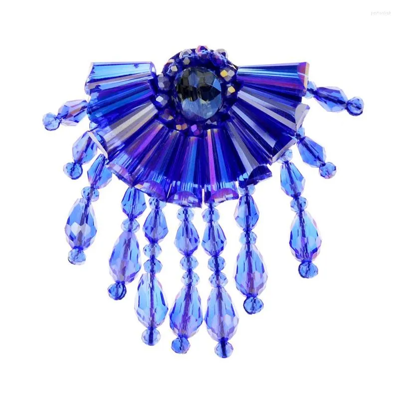 Broches Cindy Xiang Handmade Crystal Bead Braid Fan For Women and Men Ethnic Design Pin 5 kleuren Beschikbare hoge kwaliteit