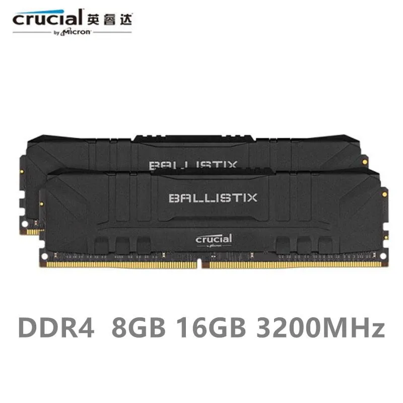 Rams Oryginalny Ballistix DDR4 RAM 8GB 16 GB 3200 MHz 3600MHz Dram Drama Pamięć gier kompatybilna z AMD i Intel