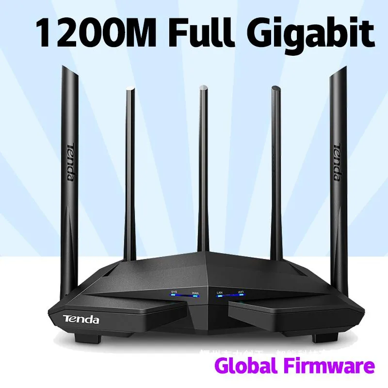 Routrar Tenda AC11 Gigabit Wireless WiFi Router Dualband AC1200 WiFi Repeater Global Firmware IPTV WiFi Range Extender