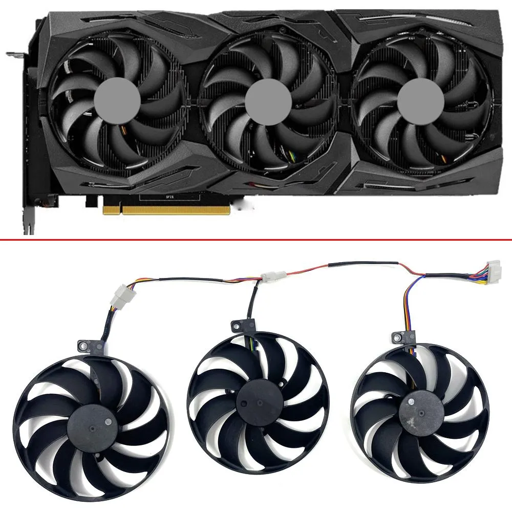 PADS 3PCS NYA 87MM FDC10U12S9C 7PIN COOLING FAN FÖR ASUS ROG STRIX RX 5600 XT 5700 5700XT RX5700 GRAFIK KORT KYLING FAN