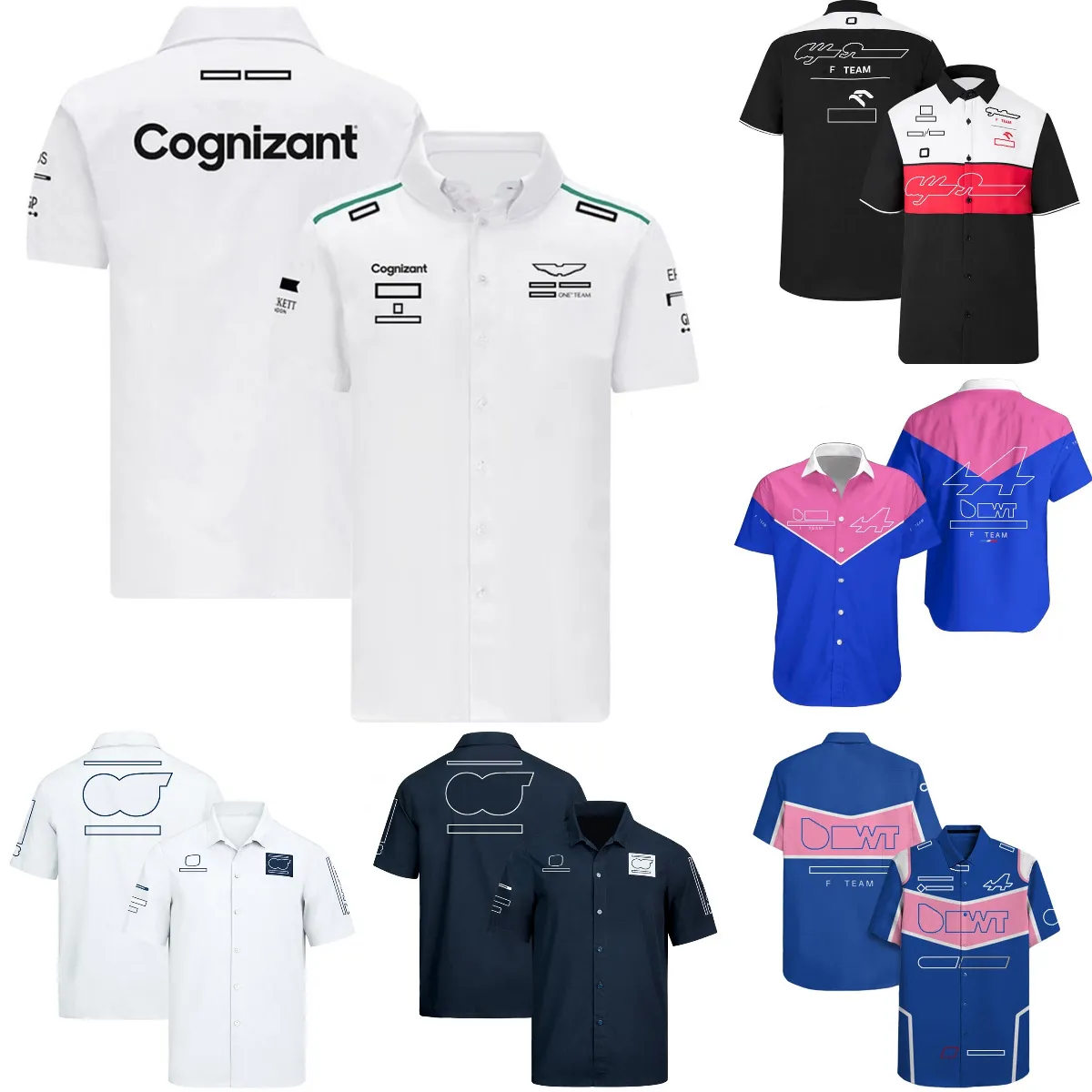 Mens T-Shirts 2024 F1 Button Shirt Formula 1 Team Mens Polo Shirts Summer Men Breathable Casual Lapel Shirt T-shirt Male Sports Jersey INHS