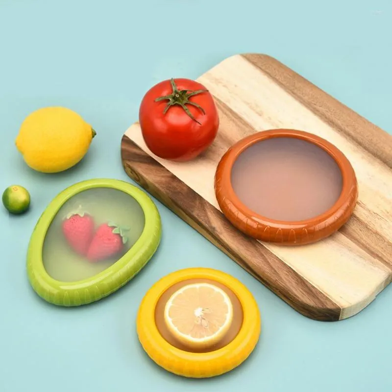 Opslagflessen 4 pc's/set scherper voedselkwaliteit transparante groentecontainer geen geurronde zichtbaar vers bijhoudende avocado tomatenfruit