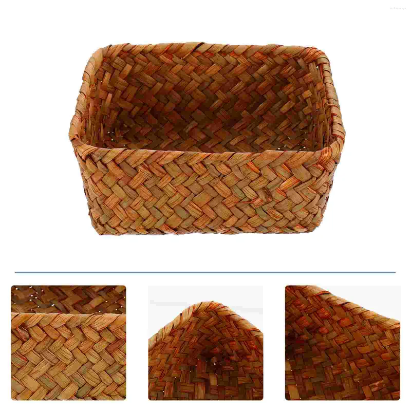 Storage Bottles Woven Box Fruit Vegetables Basket Tabletop Trash Can Natural Food Hand-woven Wicker