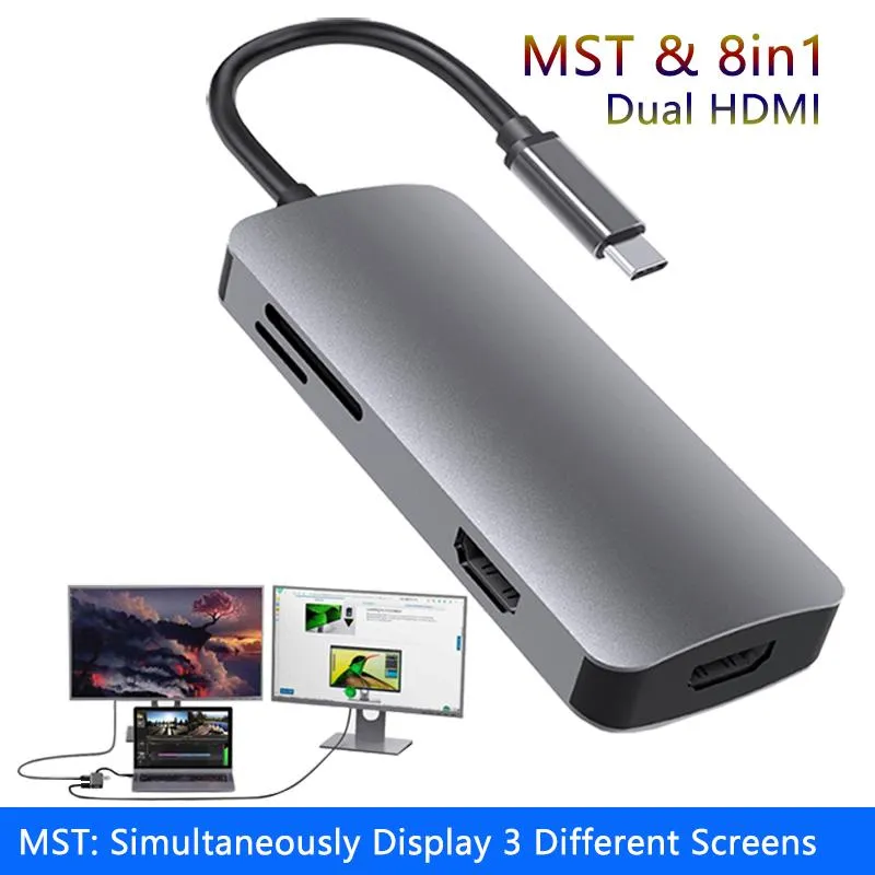 Estações MST USB C Laptop Docking Station USB 3.0 PD SD TF Hub HDMicompatible USB para laptop MacBook Pro HP Dell Surface Lenovo Dock