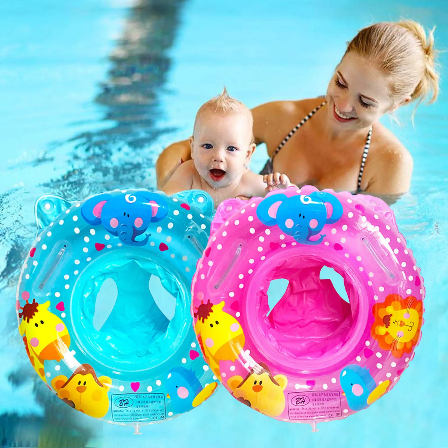 Inflatable Baby Swim Ring With Dual Handle For Water Play Activity