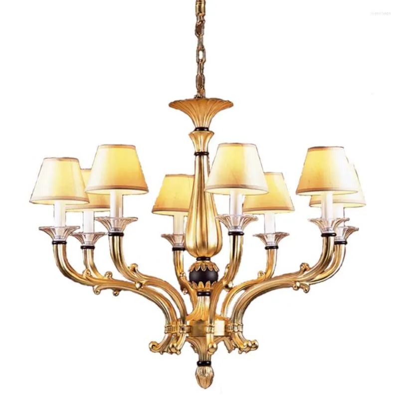 Lampa ścienna Wysokiej klasy miedziany żyrandol postmodernistyczna jadalnia/lampy salonu Villa El luksusowa sypialnia